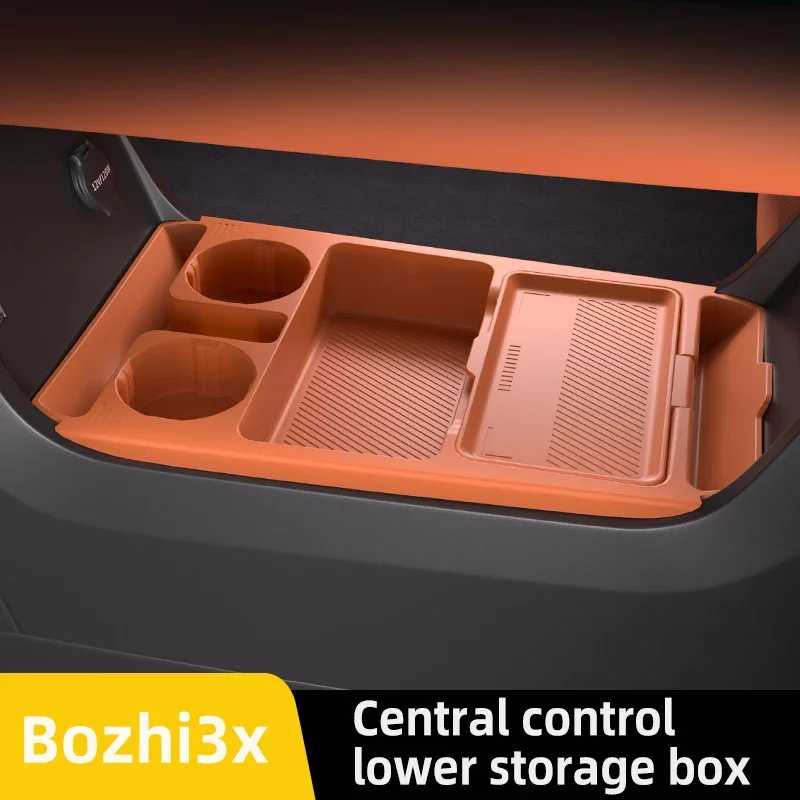 

For Toyota bZ3X Lower Center Console Storage Box Custom Silicone Organizer Tray, Anti-Slip Cup Holder Mat Car Accessory For BZ3X