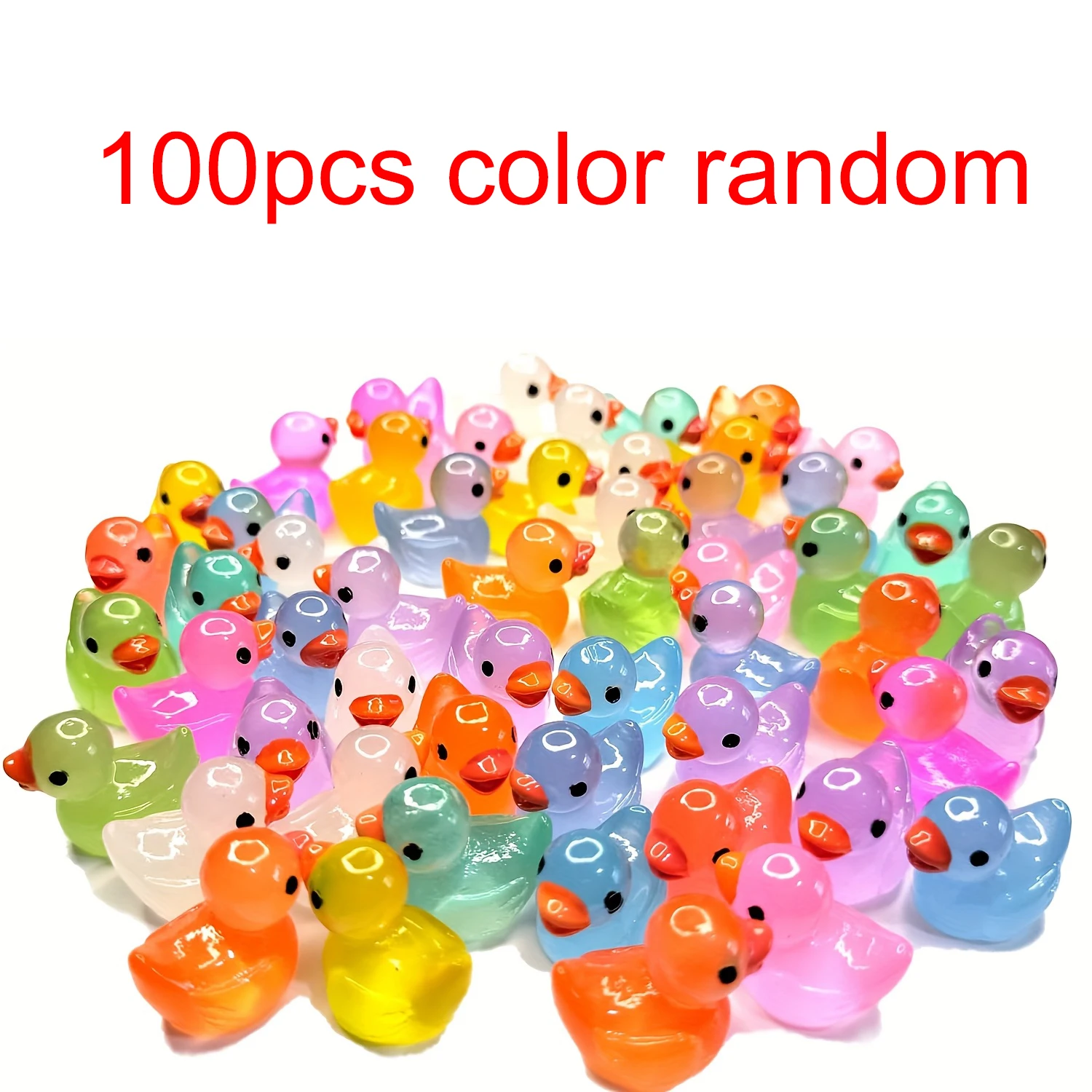 30/60/100PCS Lichtgevende Mini Eend Micro Landschap Toegang Miniatuur Beeldjes Fee Woondecoratie Glow in the Dark Gemengde Stijl