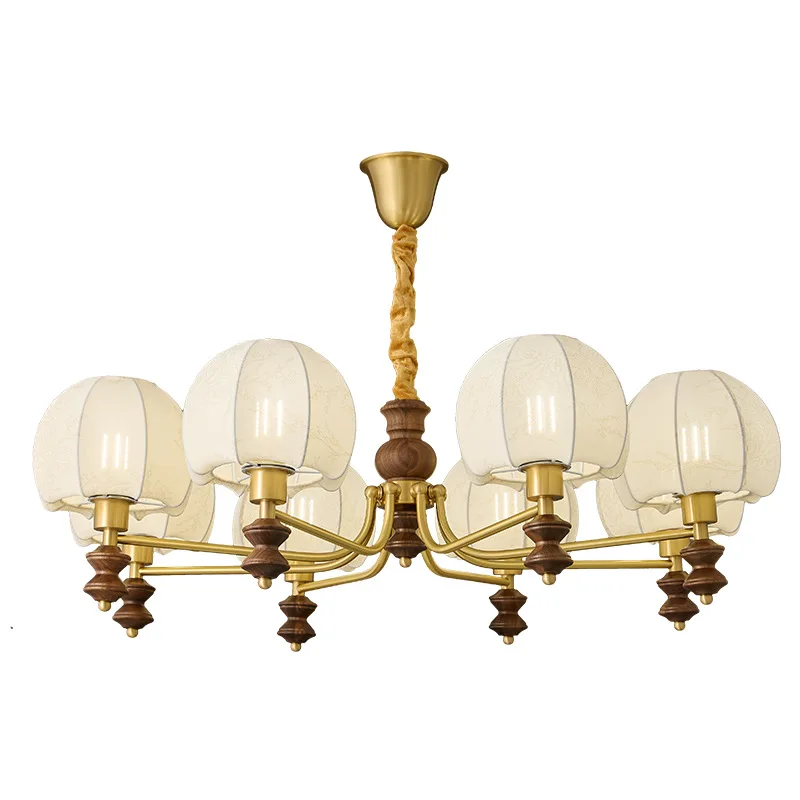 

French antique living room chandelier retro printed walnut