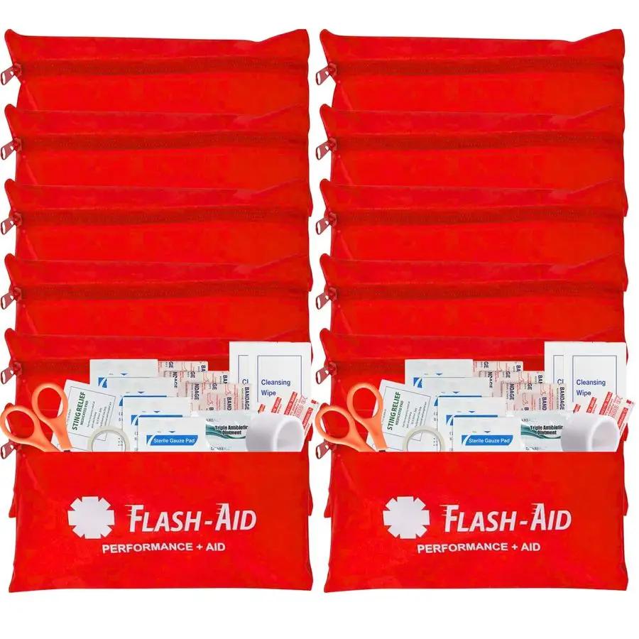 

First Aid Kits 12Pack Bulk Travel Emergency Kits in Reusable Pouches Compact First Aid Supplies for Events, Corporate Gifts, Giv