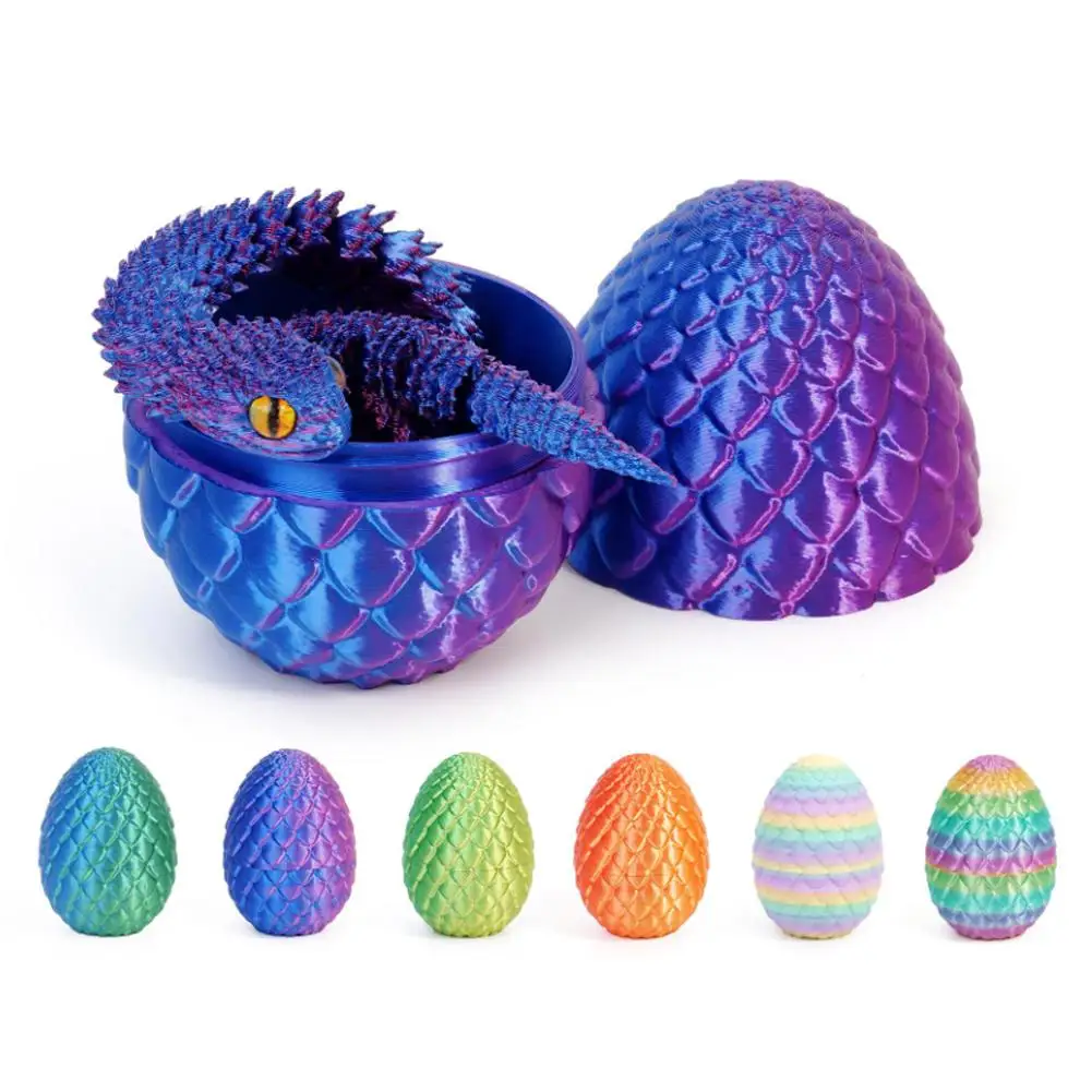3D Printed Cool Snake Dragon Egg Multi-joint Novel Easter Hot-selling Gift Decompression Children's Toys Desktop Decoration image 5