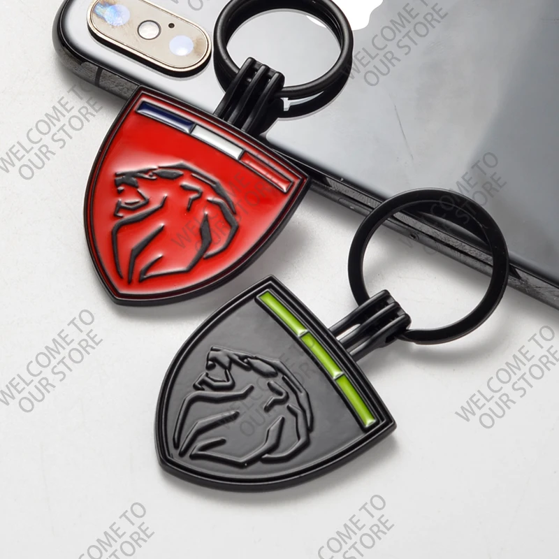 1PCS Metal Lion Key Chain For RCZ GT 208 308 3008 508 206 2008 5008 306 Rifter Expert Partner Car Logo Key Ring Auto Accessories