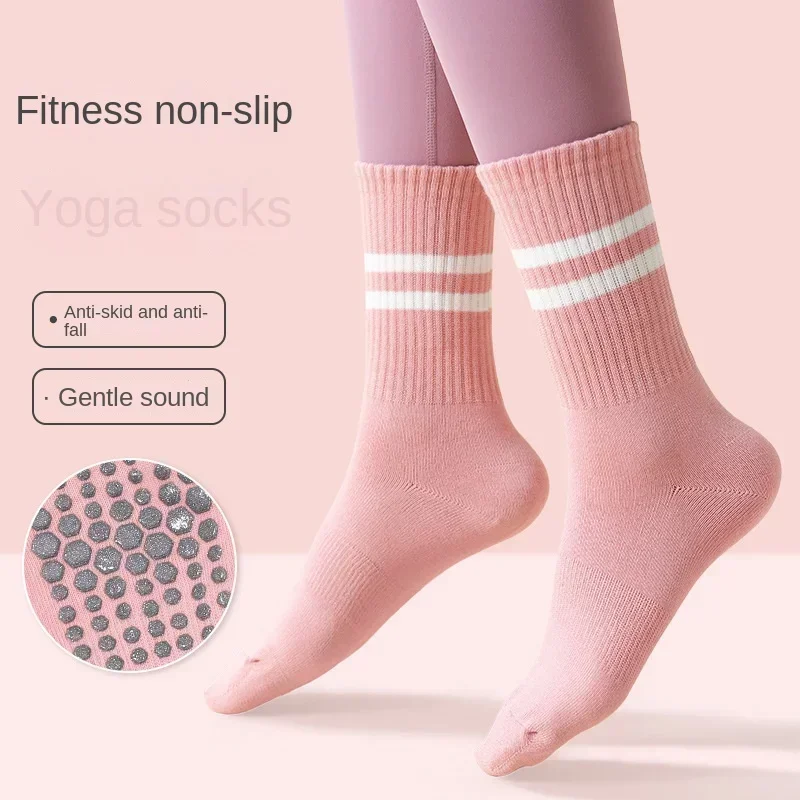 Sports Cotton Bottom 8 Socks Mid-tube Colors Professional Non-slip Silicone Indoor Fitness Socks Gym Dance Pilates Yoga Socks