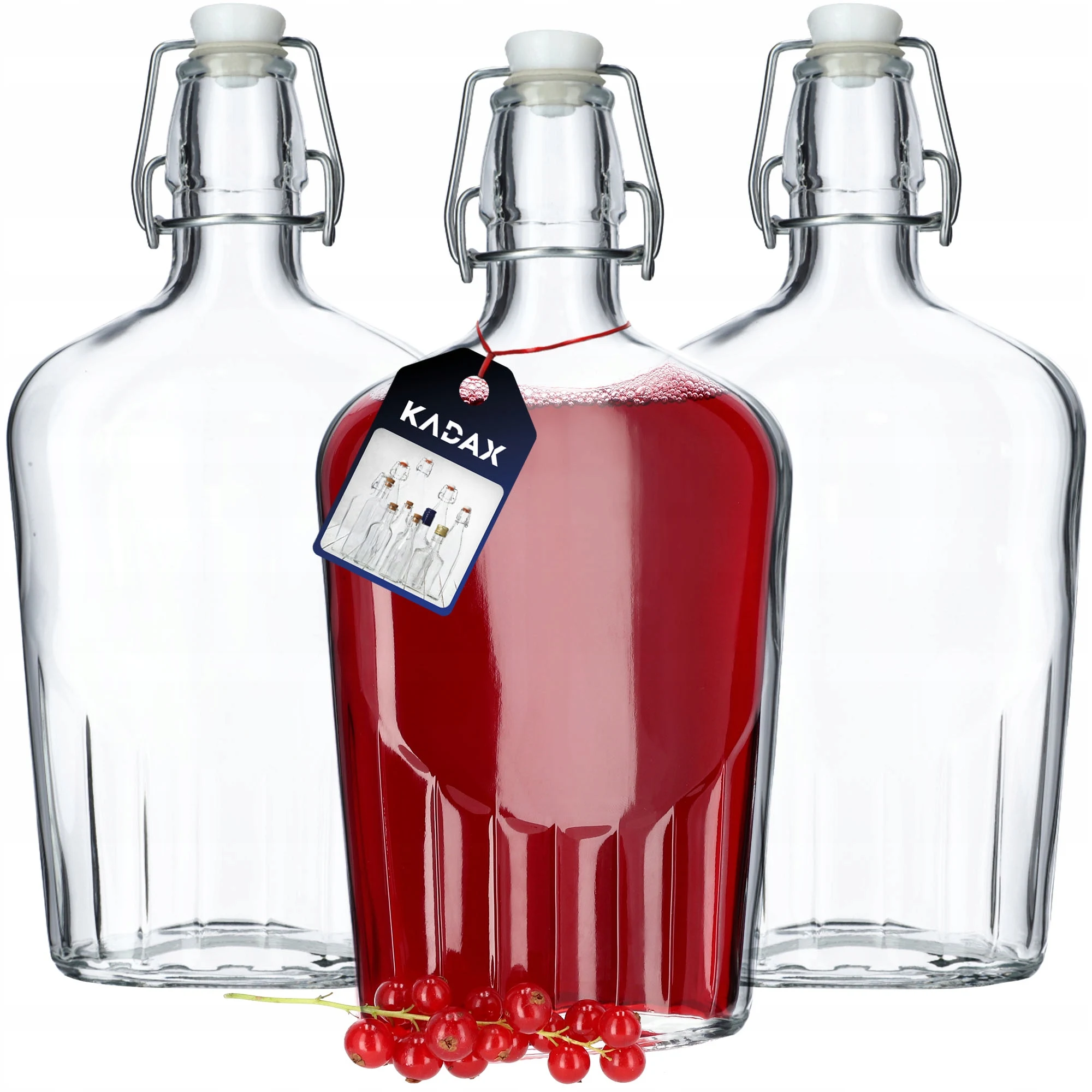 KADAX glazen flessen voor saptinctuur + stop 0,5L 3-delig