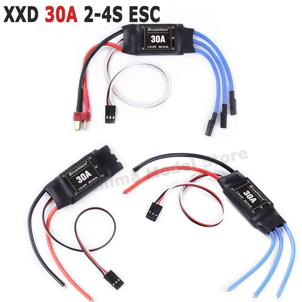 

XXD 30A 2-4S ESC Brushless Motor Speed Controller RC BEC ESC T-rex 450 V2 Helicopter Boat for FPV F450 Mini Quadcopter Drone