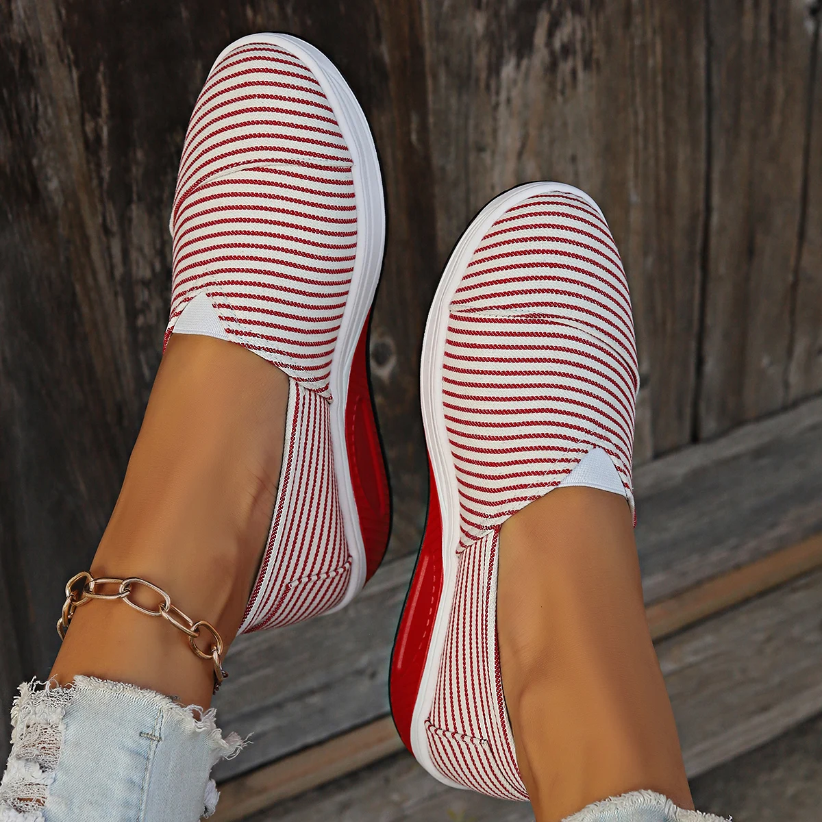 Women Shoes Large Size 35-45 Breathable Flat Canvas Flat Shoes Solid Color Soft