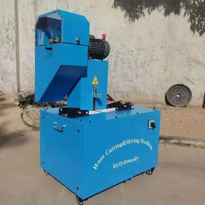CE 1 Multi-functiona 6-51mm 2 6SP Hydraulic Flexible Rubber Hose Cutter Skiving Machine Dustless Hose Cutting Machine