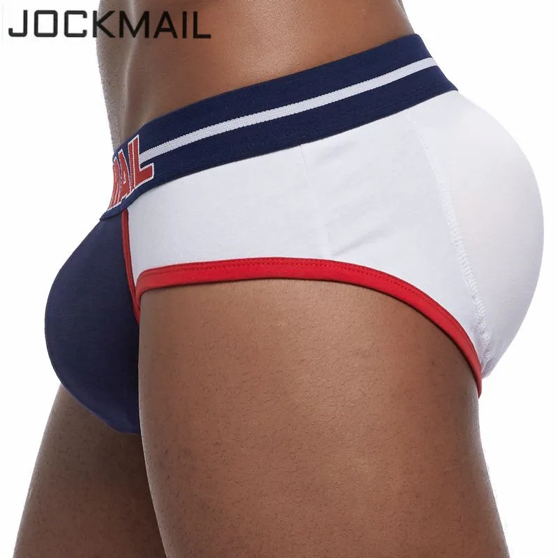 JOCKMAIL Brand Enhancing Mens Underwear Briefs Sexy Bulge Gay Penis Pad Front + Back Magic Buttocks Double Removable Push Up Cup