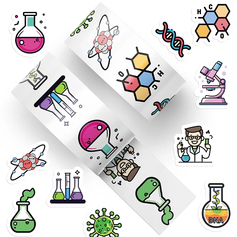 

500PCS Science Biology Lab Chemistry Stickers Children Stationery Diary Laptop Phone Guitar Decoration Decals Rewards Gift Toys