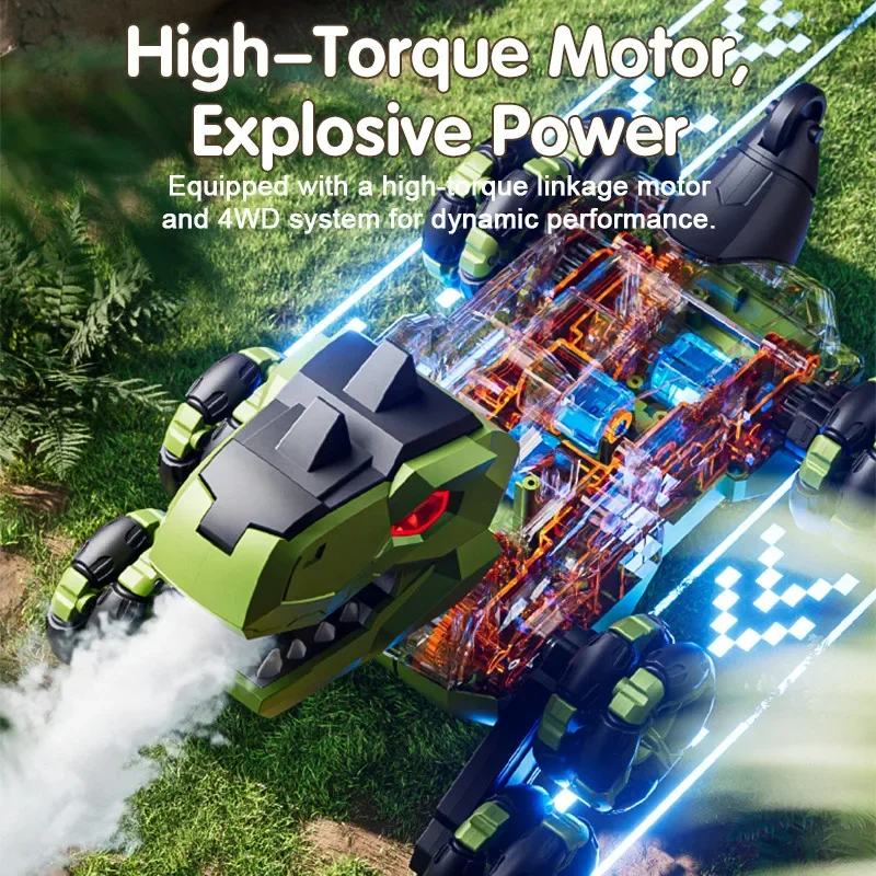 

Y12 Новый пульт дистанционного управления, трюковый автомобиль с динозавром, радиоуправляемый автомобиль для дрифта, распылитель, туман, шарнирные руки, трансформирующий 8WD, игрушка для внедорожников для детей