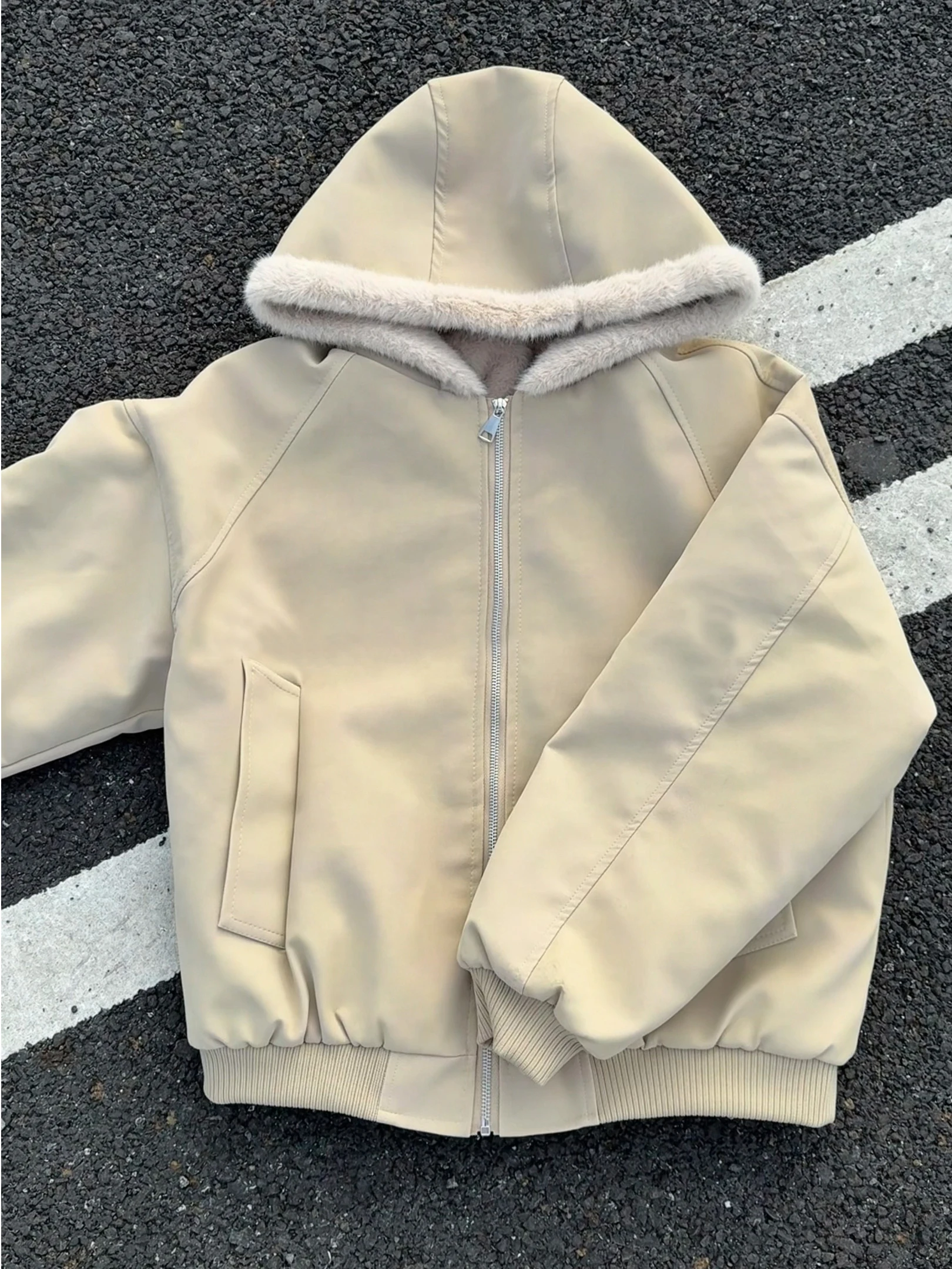 

Thiened ort Cotton Jaet with Fur Collar for Men And Women Warm And Sli Youthful ular Winter Outerwear by Yadien