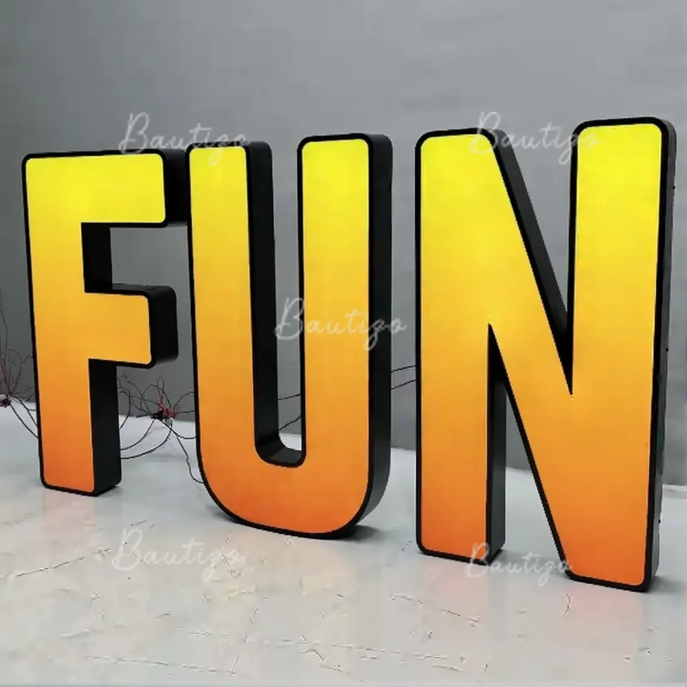 Custom RGB Metal LED Sign Wall Logo Luminous Letter Outdoor Company Store Light Signboard,Business 3D Acrylic Signage Decoration