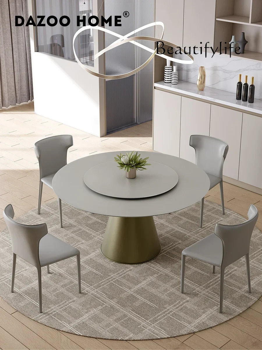 

Tempered glass dining table Modern simple light luxury glass turntable Small apartment household eating round