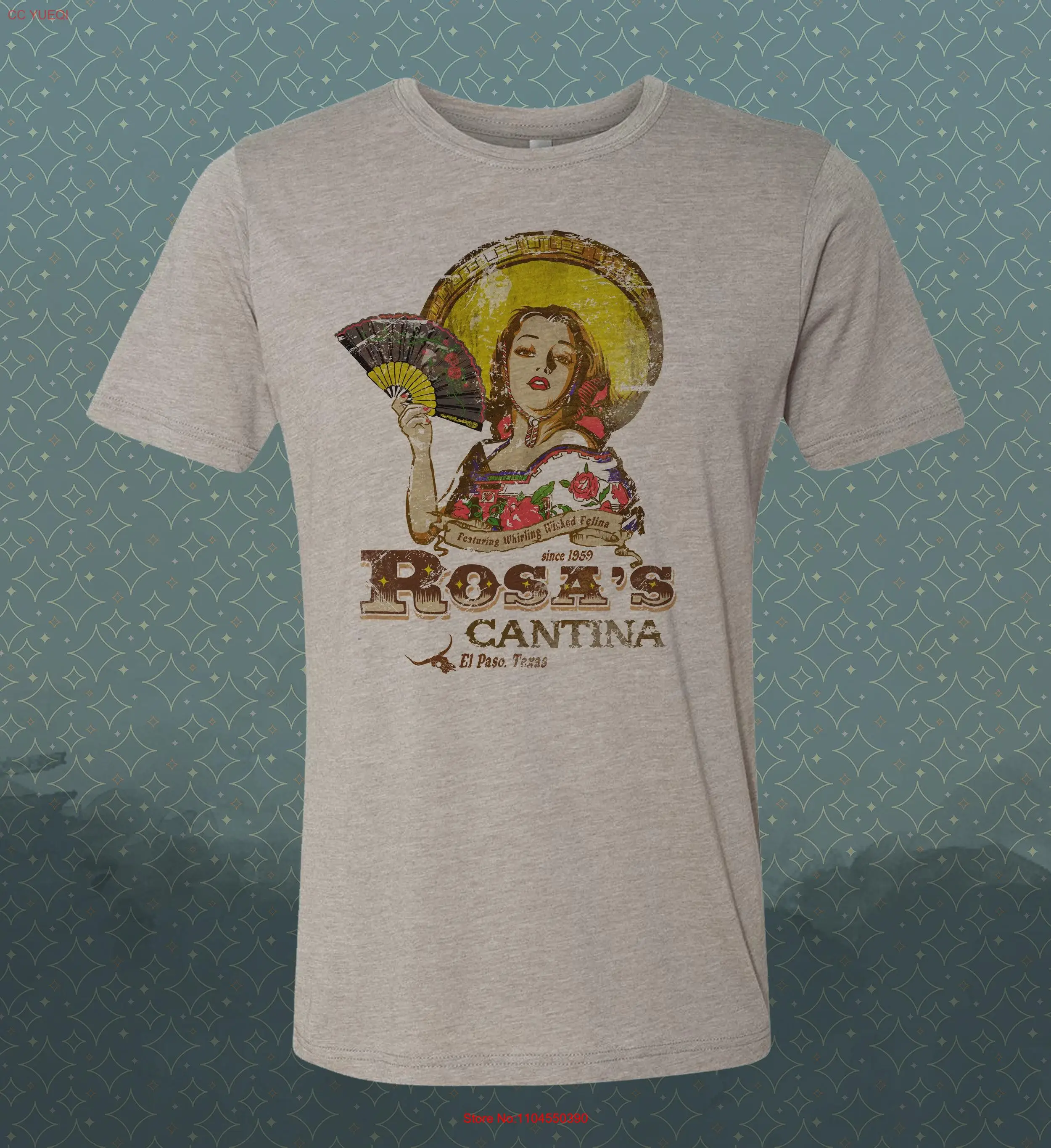 

Rosa's Cantina El Paso Texas Футболка в винтажном стиле Country Western Travel Souvenir Marty Robbins Foodie Mexican