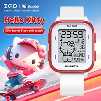 Reloj ZGO X Sanrio Hello Kitty para niñas, relojes electrónicos para estudiantes y niños, reloj de pulsera deportivo resistente al agua, caja de regalo para niñas 878