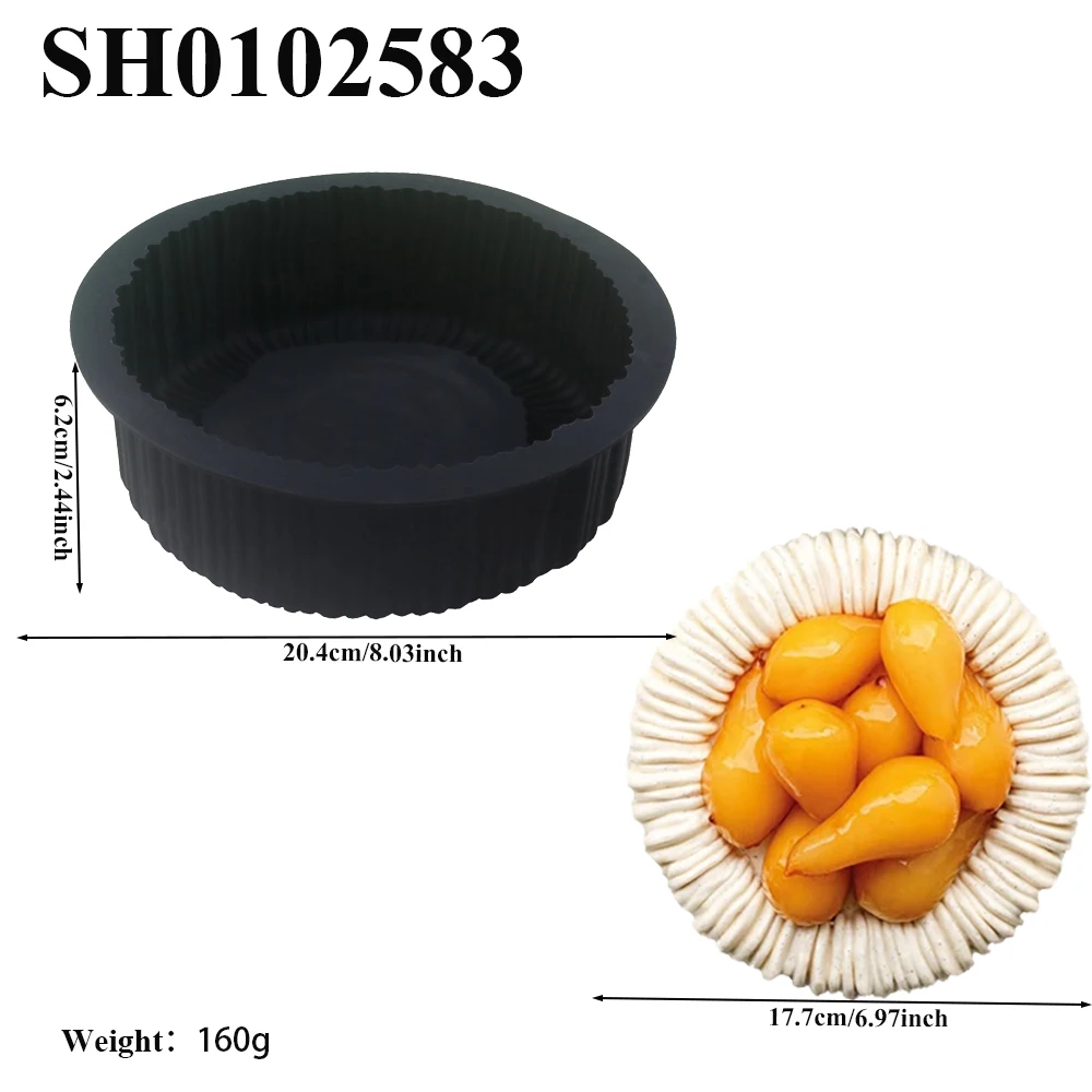 1 oder 6 Zellen Zylindrische Spule Textur Design Mousse Kuchen Form Französisch Dessert Backform DIY Pudding Dessert Schokolade Form – Detail 12