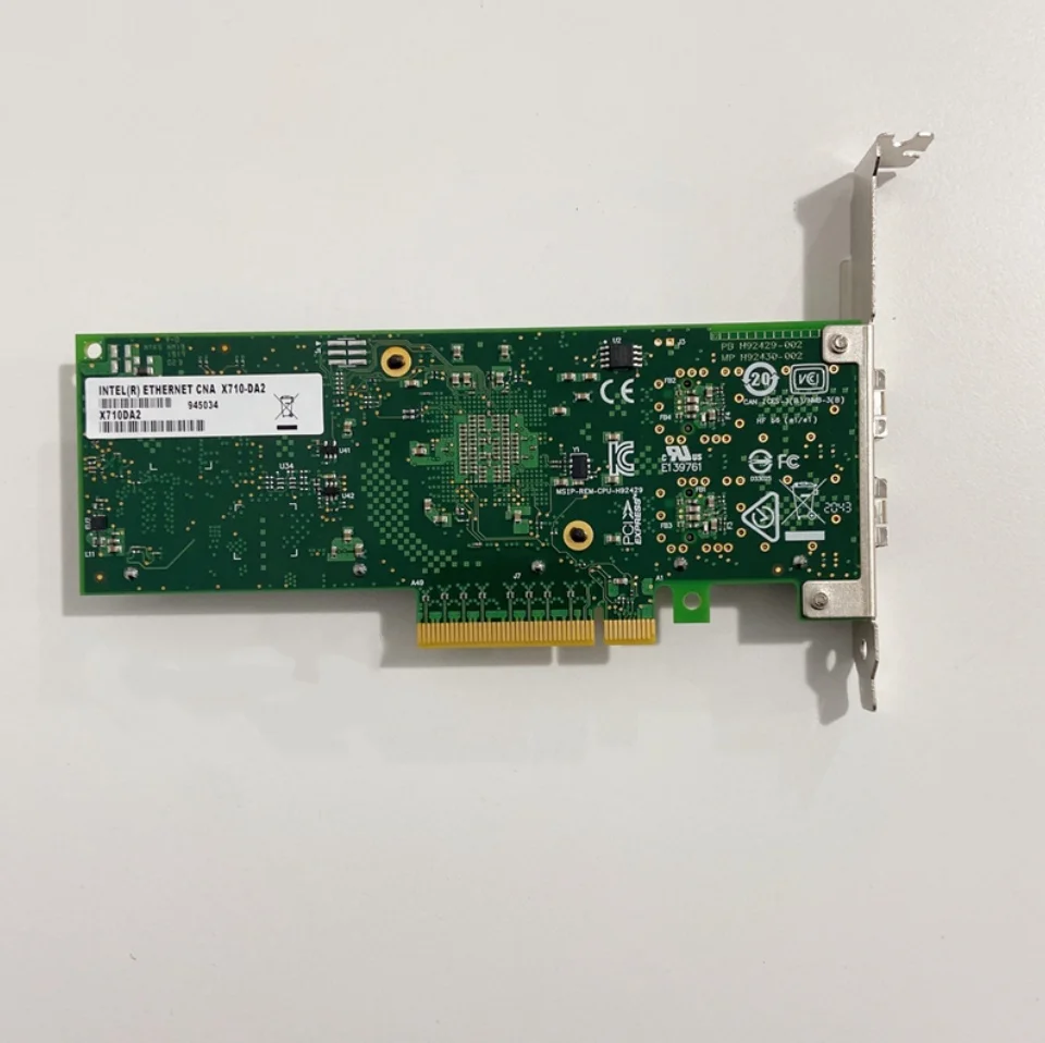 بطاقة شبكة PCI-E جديدة 10 جيجا بايت Intel X710DA2BLK Dual SFP + Port Ethernet Lan محول خادم X710-DA2 PCIE x8,x16 لنظام التشغيل Windows/VMware