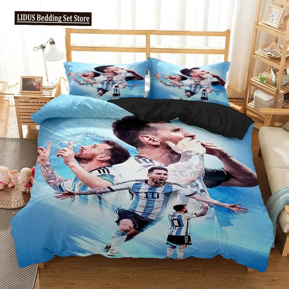 

3D Print Football Star NO.10 Bedding Set Boys Girls Twin Queen Size Duvet Cover Pillowcase Bed Adult Home Textileextile