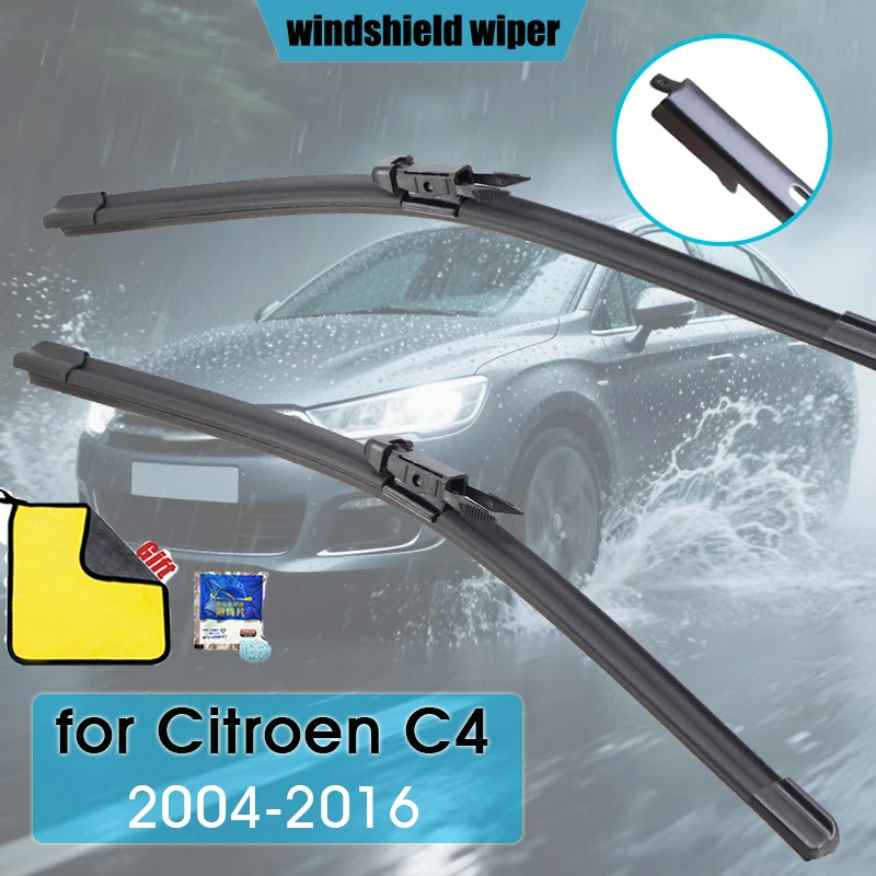 Для Citroen C4 Coupe/Hatch B7 2004-2016: Передние дворники для автомобиля, лезвия стеклоочистителя с креплением на кнопку/зажим, автоматические дворники.