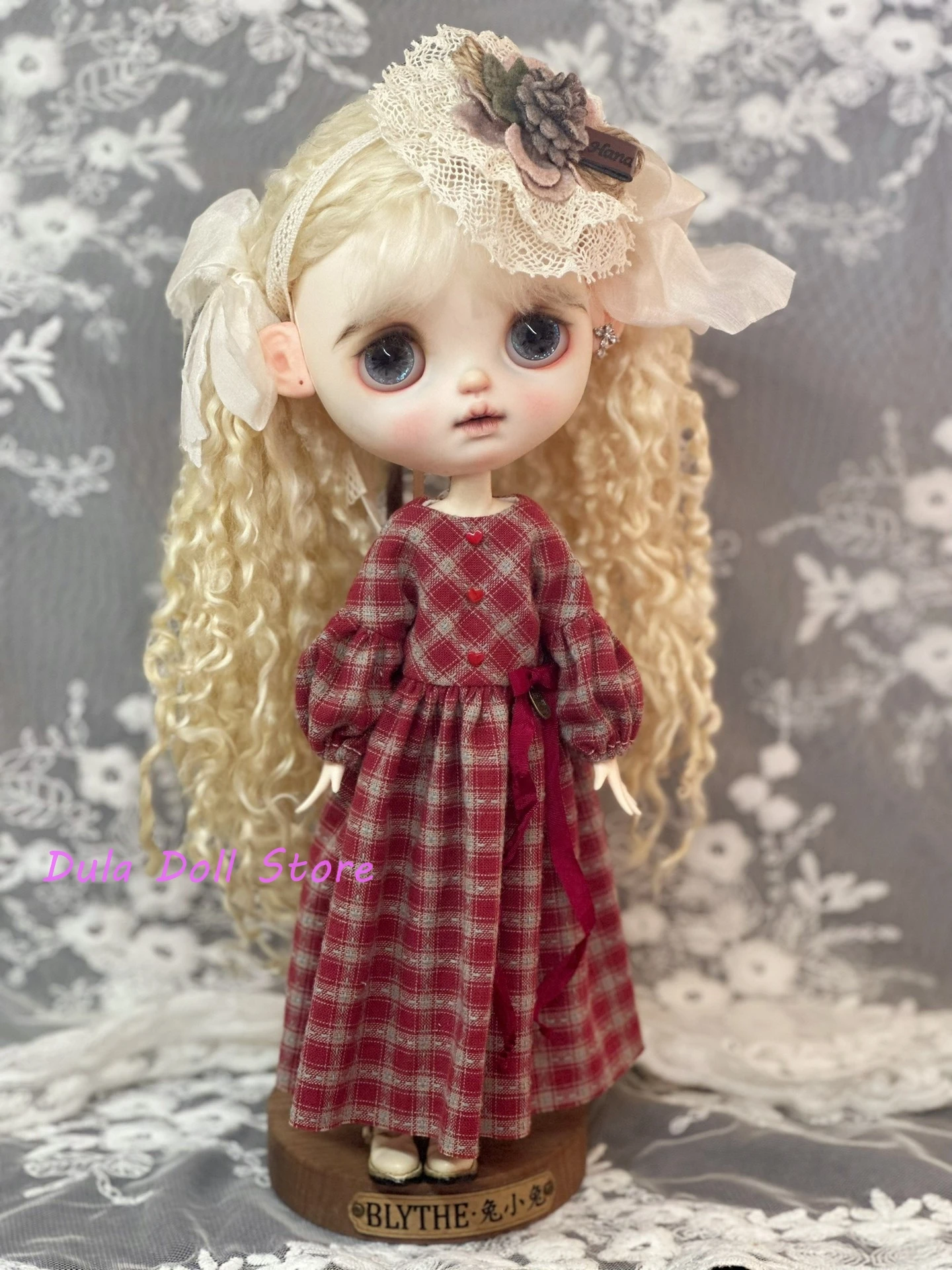 

Dula Doll Clothes Dress Red diamond grid dress Blythe ob24 ob22 Azone Licca ICY JerryB 1/6 Bjd Doll Accessories