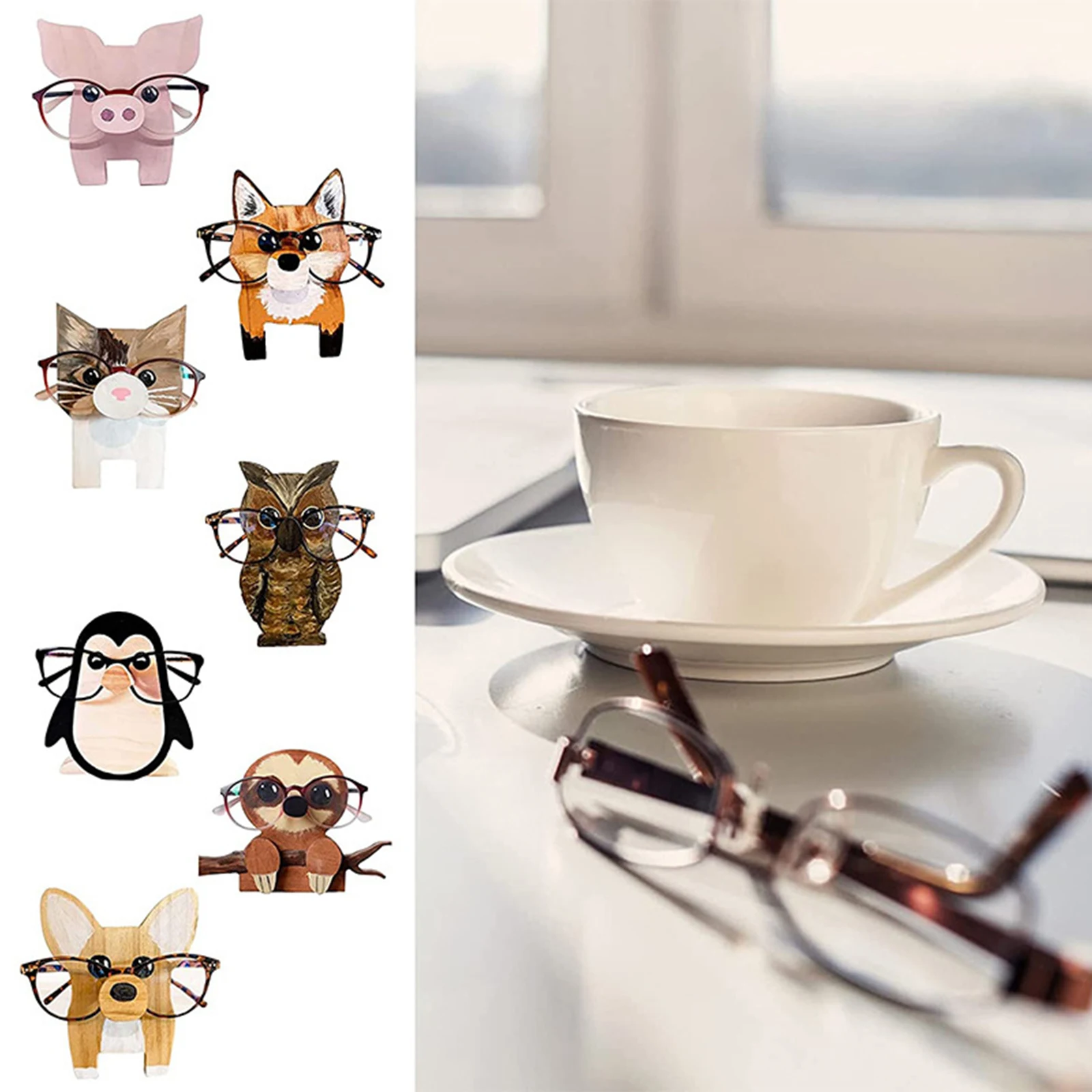 Cute Animal Shape Glasses Frame, Escritório e Decoração, Desktop Bracket
