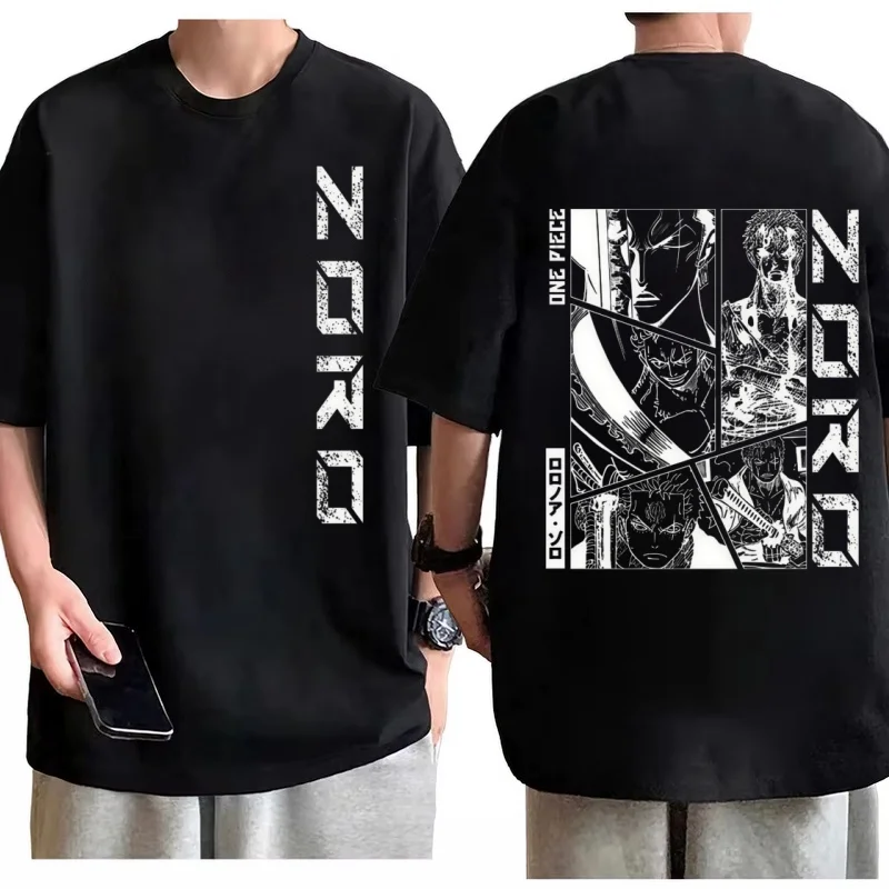 تي شيرت قطعة واحدة من Zoro Manga Panel تي شيرت رجالي مطبوع عليه رسوم متحركة قطن أنيمي تي شيرت حضري ملابس الشارع أنيقة غير رسمية للاستخدام اليومي #3