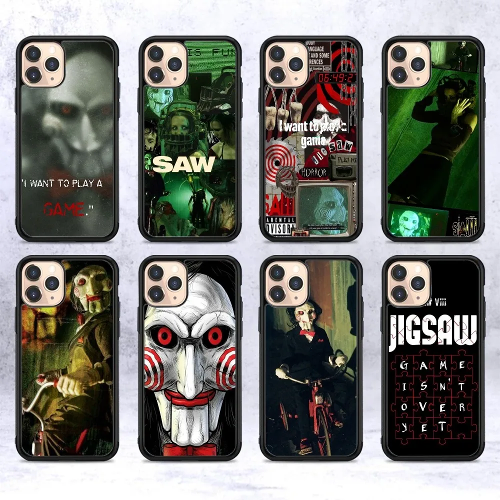 Saw Jigsaw Killer Hhorror Phone Case Silicone PC+TPU For For IPhone 11 12 13 14 15 16 Plus Pro Max Cover