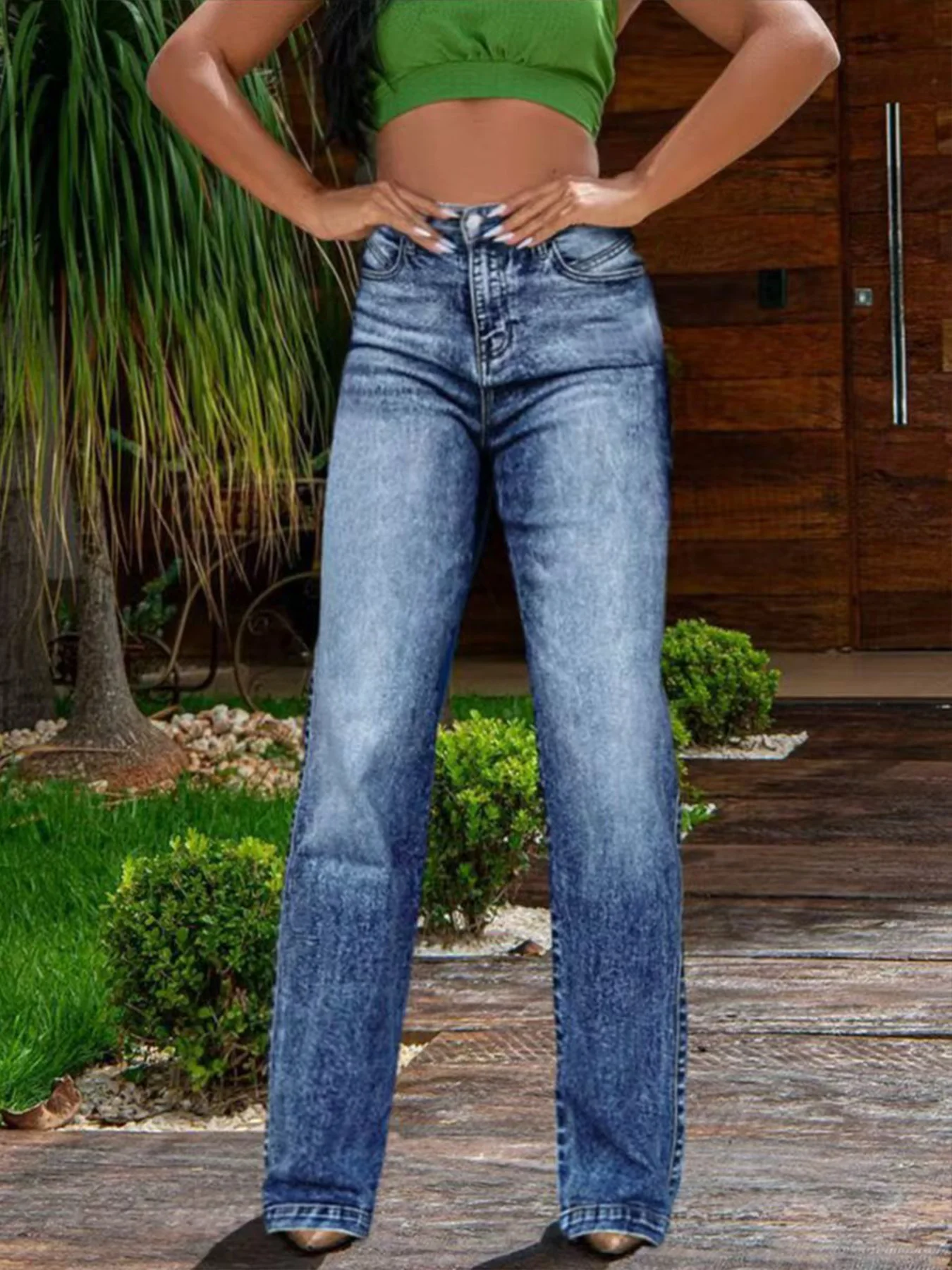 

Винтажные джинсы ледяного синего цвета, окрашенные в натуральный цвет, женские джинсы прямого кроя, подходят для всех сезонов, для повседневной и официальной одежды.