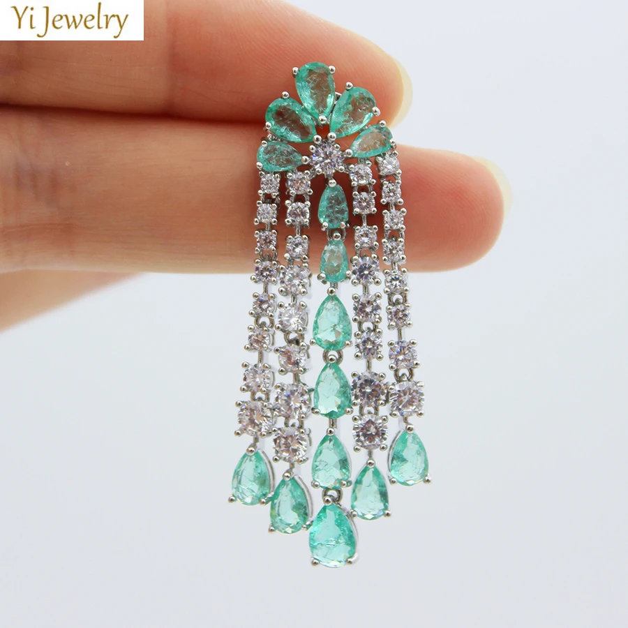 Luxury Women Earrings Long Tassel Party Bridal Wedding Dangle Jewelry Gift Drop Earrings for Women Fashion Jewelry Cubic Zircon