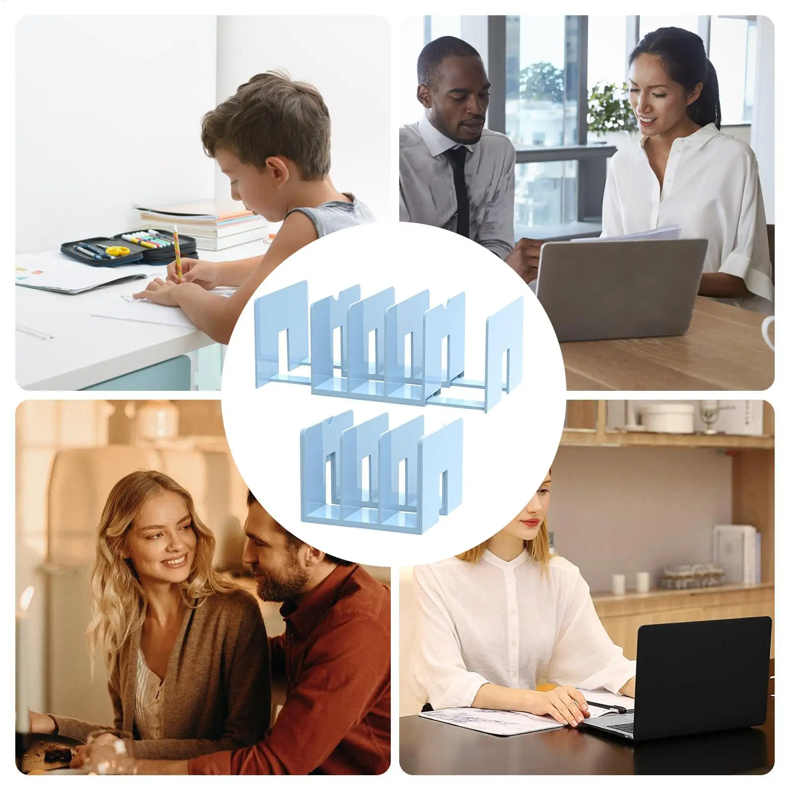 منظم ملفات سطح المكتب قابل للتوسيع منظم ملفات مكتب مكتب 2 قطعة 5 أقسام تنظيم رف وتخزين لورق الرسائل