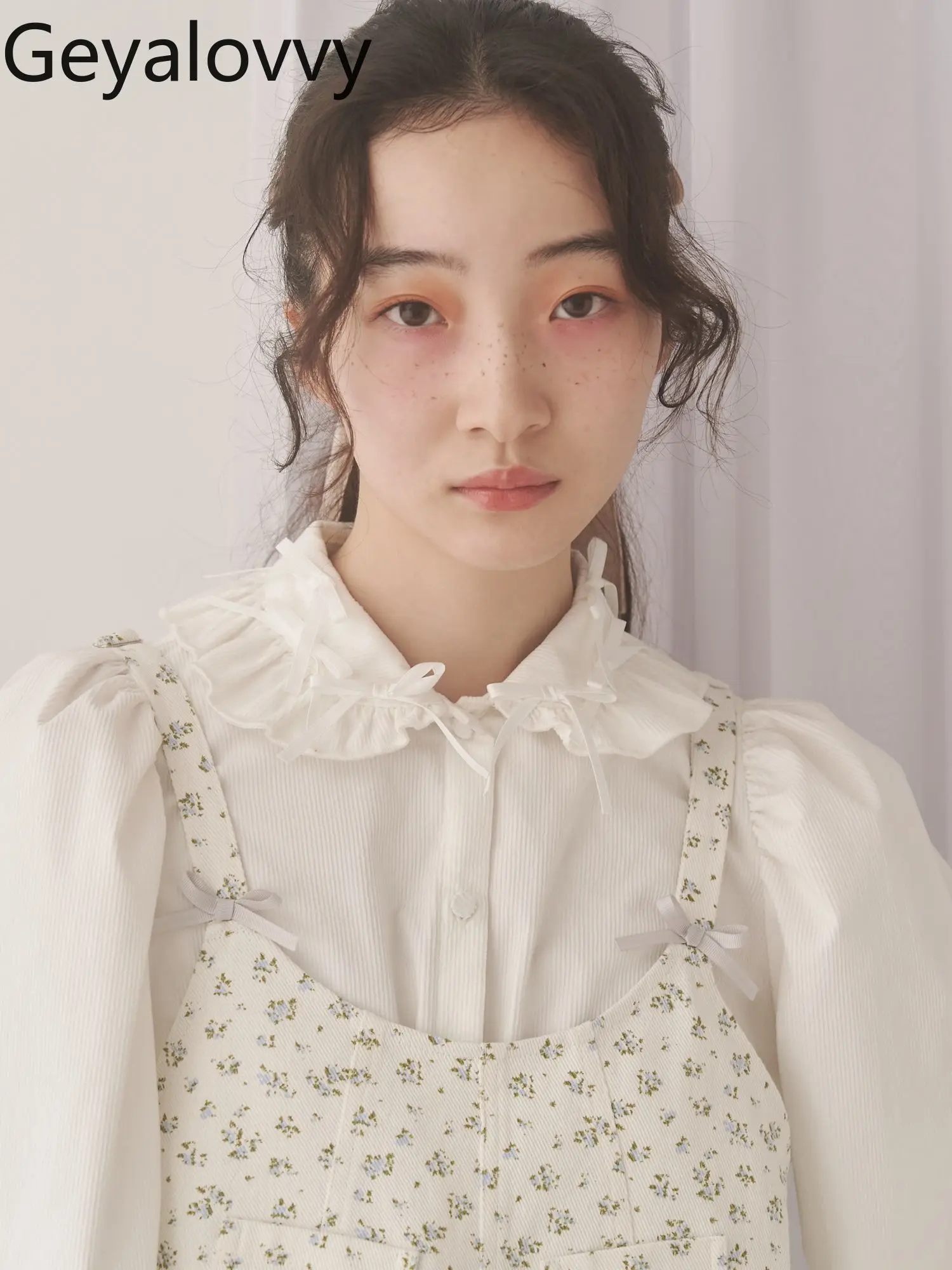 بلون قميص غير رسمي الفتاة قميص طوق الشريط القوس الخريف الشتاء كم طويل بلايز للنساء 2025 جديد Blusas De Mujer #4