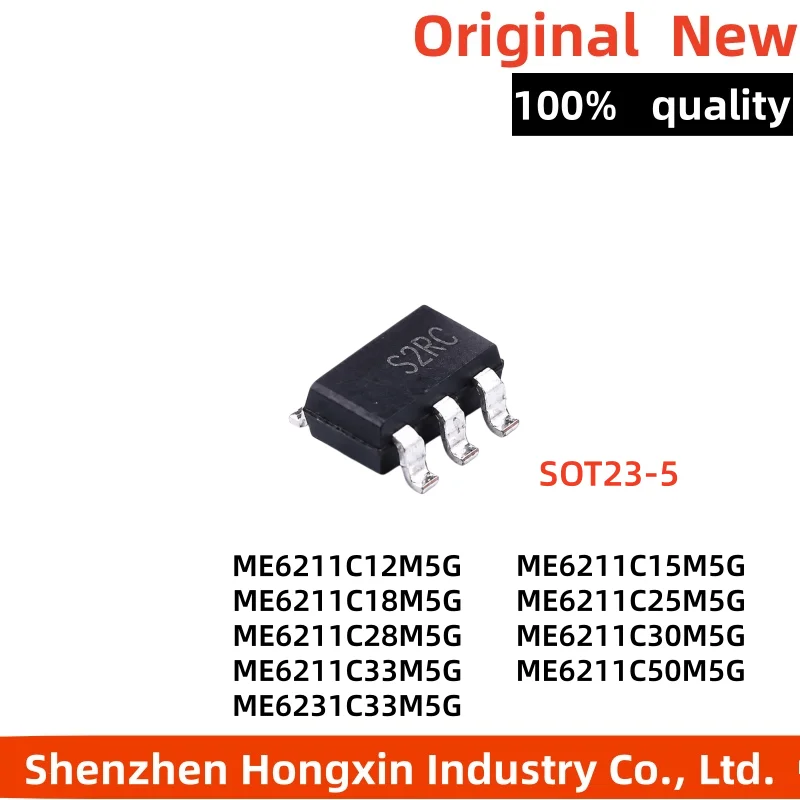 10-100 pieces ME6211C12/C15/C18/C25/C28/C30/6231C33/C50M5G  Low Differential Voltage Linear Regulators SOT23-5