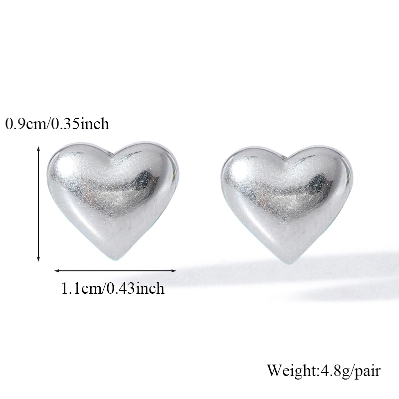 EILIECK 316L Edelstahl Silberfarbenes Glänzendes Herz-Liebes-Halsketten- und Ohrring-Set für Frauen Neues Trendiges Wasserdichtes Schmuckset – Detail 6