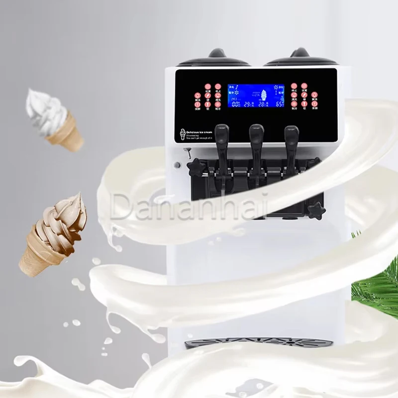 Commercial Three Flavor Soft Serve Ice Cream Machine GT32ERLW Countertop Ice Cream Maker For Dessert Shop Catering Service