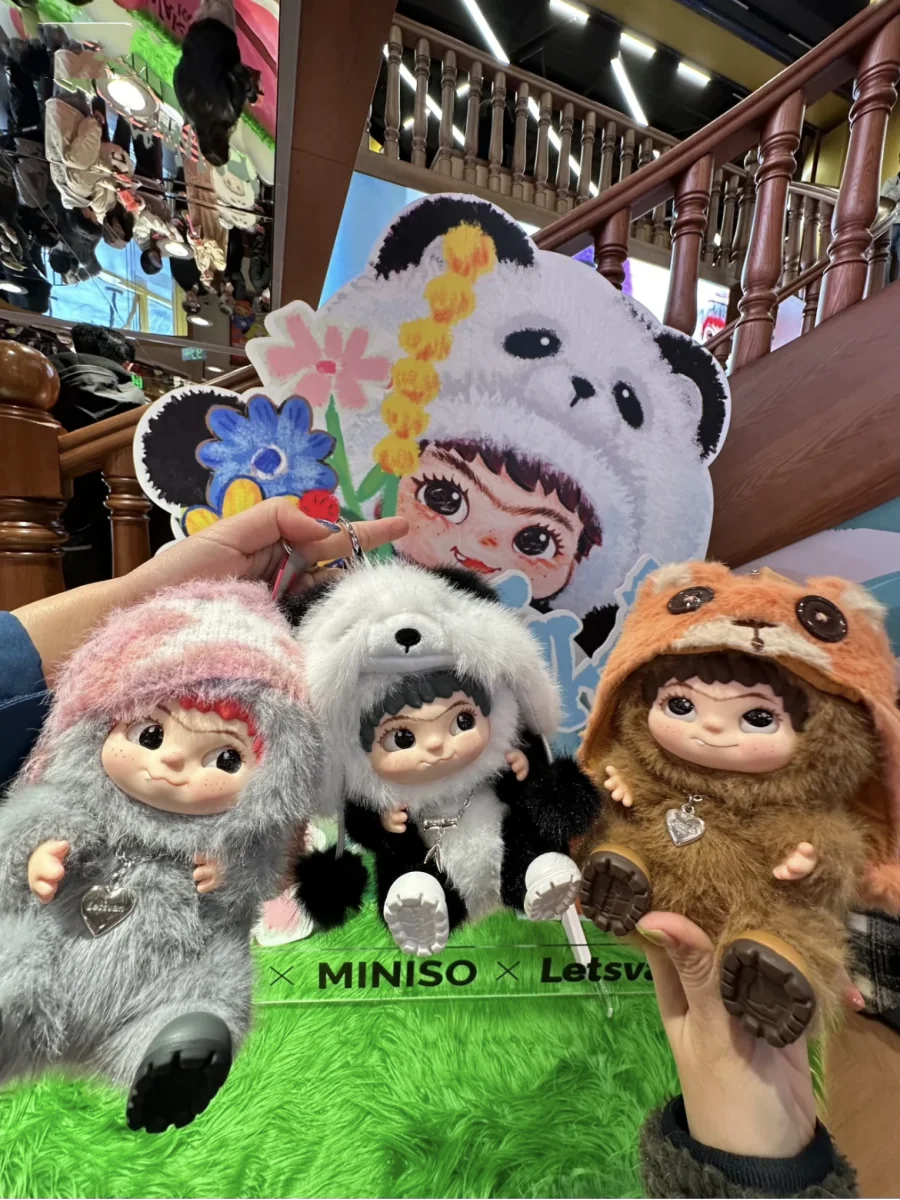 Wakuku 블라인드 박스 퍼지 트렌디 펀 파티 시리즈 및 Wakuku 팬더 엘리베이터 액션 피규어 인형 가방 서프라이즈 가방 펜던트 인형 선물