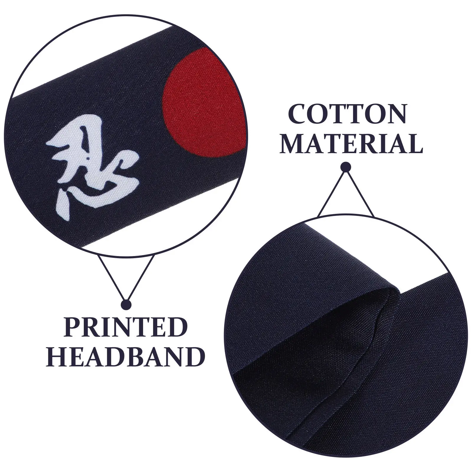 

2Pcs Japanese Headbands Elastic Comfortable Non-Slip Headband for Sports Training Cooking Yoga Karate Chef Accessories