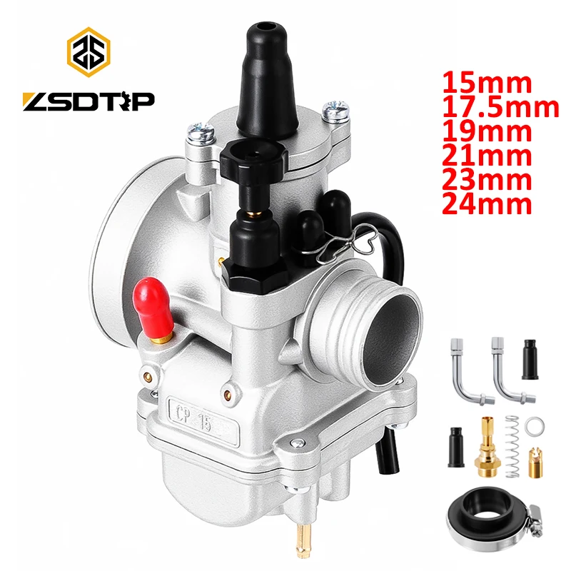 

ZSDTRP Universal Carburettor Polini CP 15/17.5/19/21/23/24mm with Air Filter Connection Choke kit