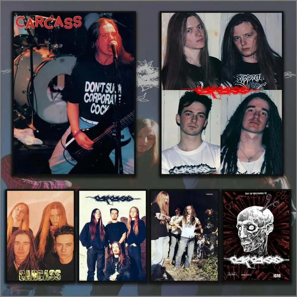 

C-CARCASS Rock Poster Home Living Bed Room Bar Hallway Sticky Wall Art Printing Waterproof Aesthetic Decor