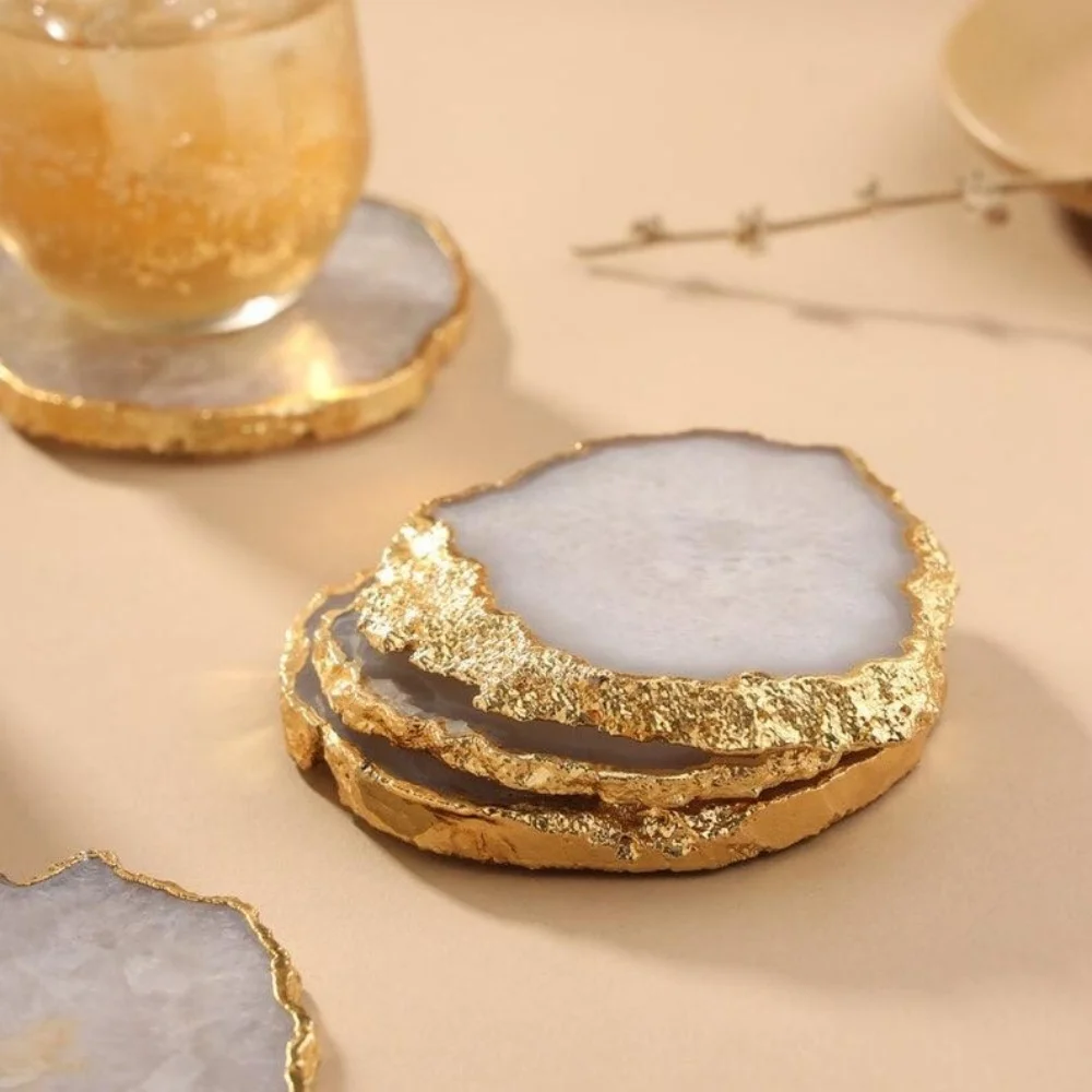 2025 New hot-selling ETSY Amazon custom natural resin agate coasters personalized wedding coasters gift view 3