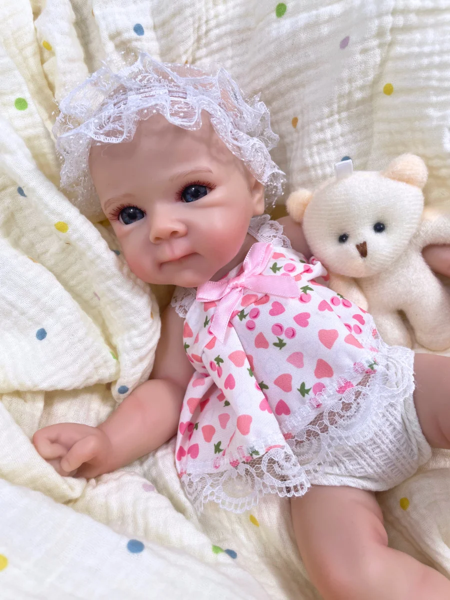 13 Inch Bettie Doll Full Solid Silicone Reborn Baby Doll Washable Body Girl Adorable Silicone Soft Doll Birthday Christmas Gift