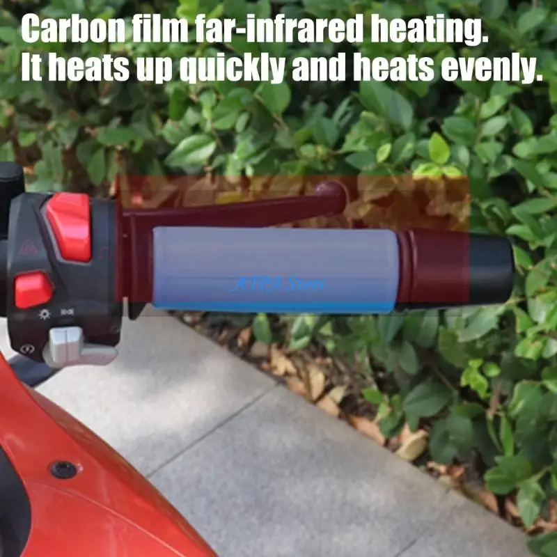 

U13C 12V Electric Heated Motorcycle Handlebar Grips Fit for Winter Commuting Cold Weather Riding With Energy Efficient Design