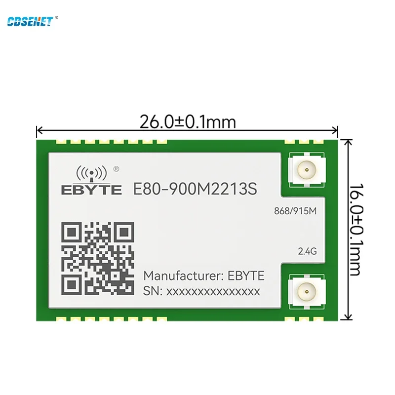 868/915MHz 2.4G LR1121 Lora RF SMD SPI Module CDSENET E80-900M2213S 5.6Km Sub-G TCXO WIFI Zigbee BLE IPEX Stamp Hole Antenna