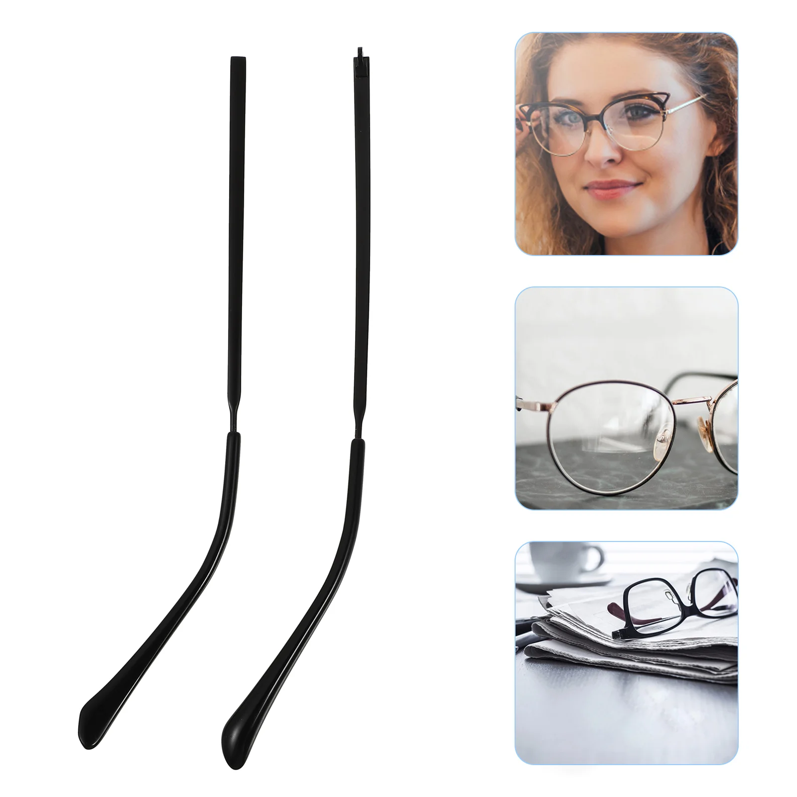 Monture de rechange pour bras de lunettes pour femmes, branches noires, branches en métal, accessoires pour lunettes, jambe