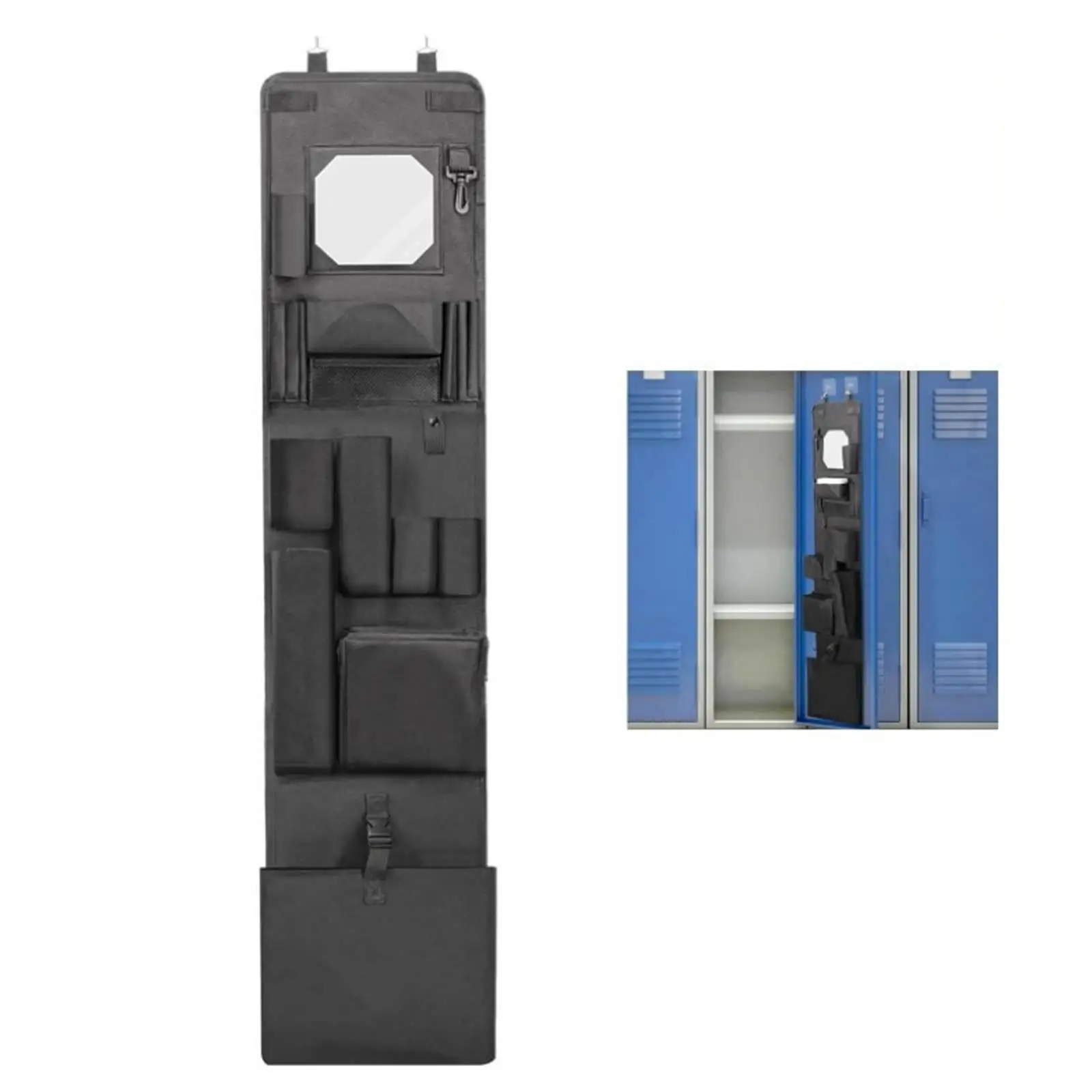 

Work Locker Organizer Closet Hanging Bag Black Lightweight Retro Design