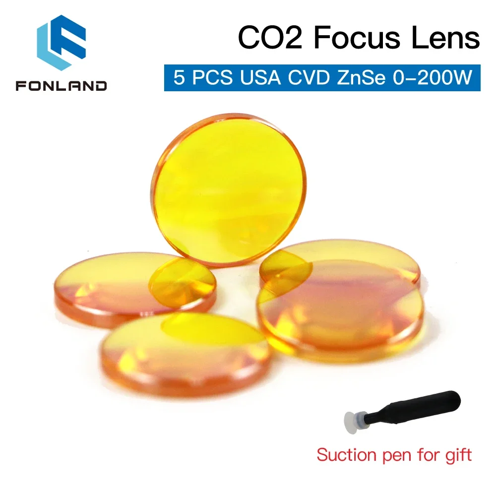 Fonland 1PCS 5PCS Focus Lens USA CVD PVD ZnSe DIA 20mm FL50.8mm 63.5mm dla 0-200W CO2 Laser Engraving Cutting Machine