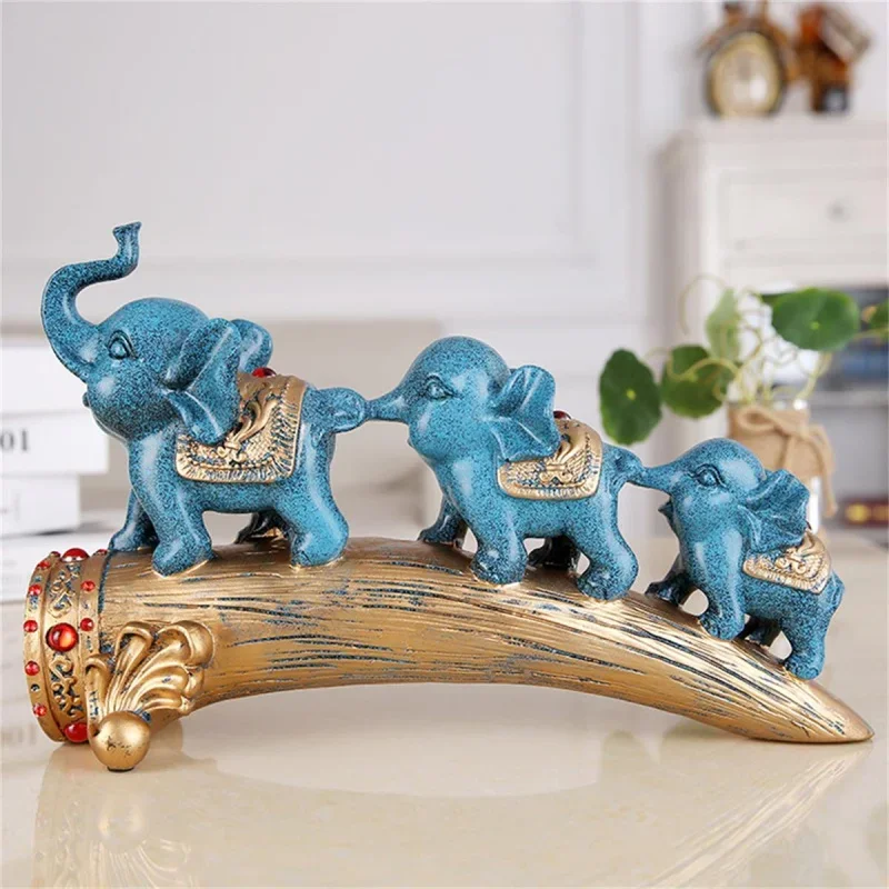 European Resin Crafts Home Decoration Hallway Living Room Wine Cabinet Partition Decoration Retro Elephant