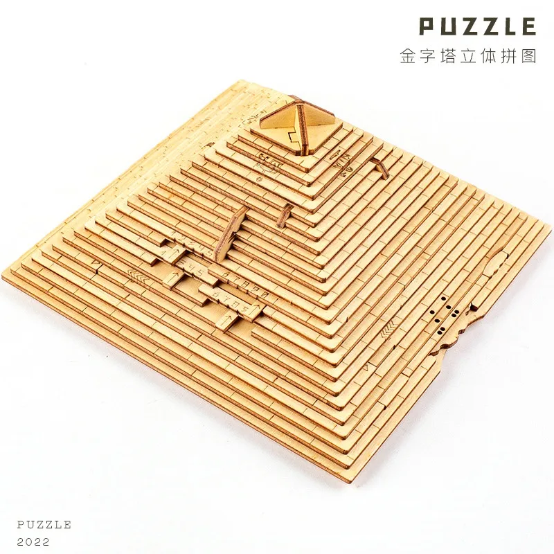 Pyramid Puzzle Box - Wooden Brain Teaser with Code Unlocking, Level 10 Difficulty IQ Challenge Gift for Adults
