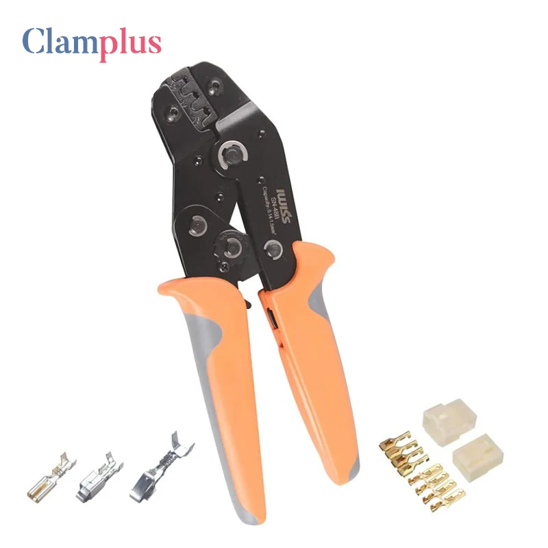 

Wire Crimping Pliers 2.8/4.8/6.3 mm Spade 26-16AMG Crimping Tools Manual Crimp Fold Tool for Open Barrel Terminals SN-48B