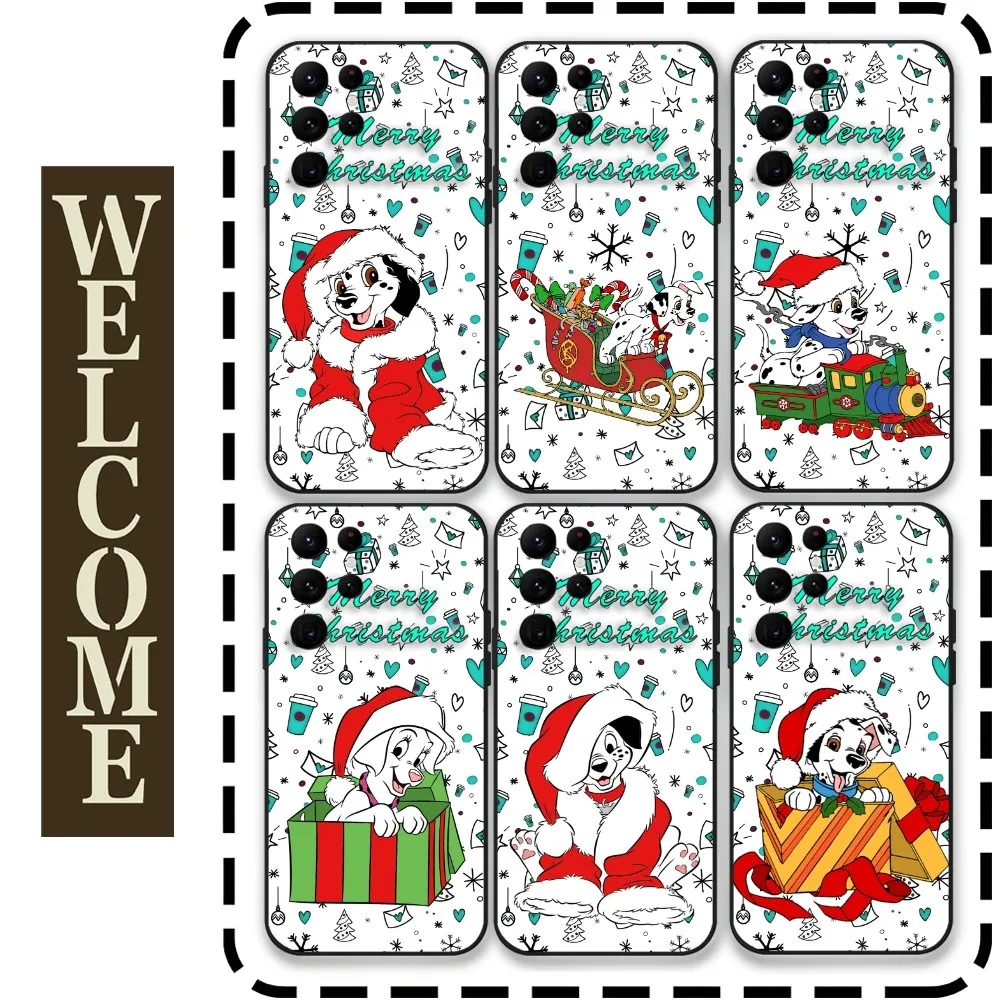 101 Dalmatians Christmas Phone Case for Samsung Galaxy S24 Ultra S22 S23 Ultra S21 S20 5G Protective Silicone TPU Funda