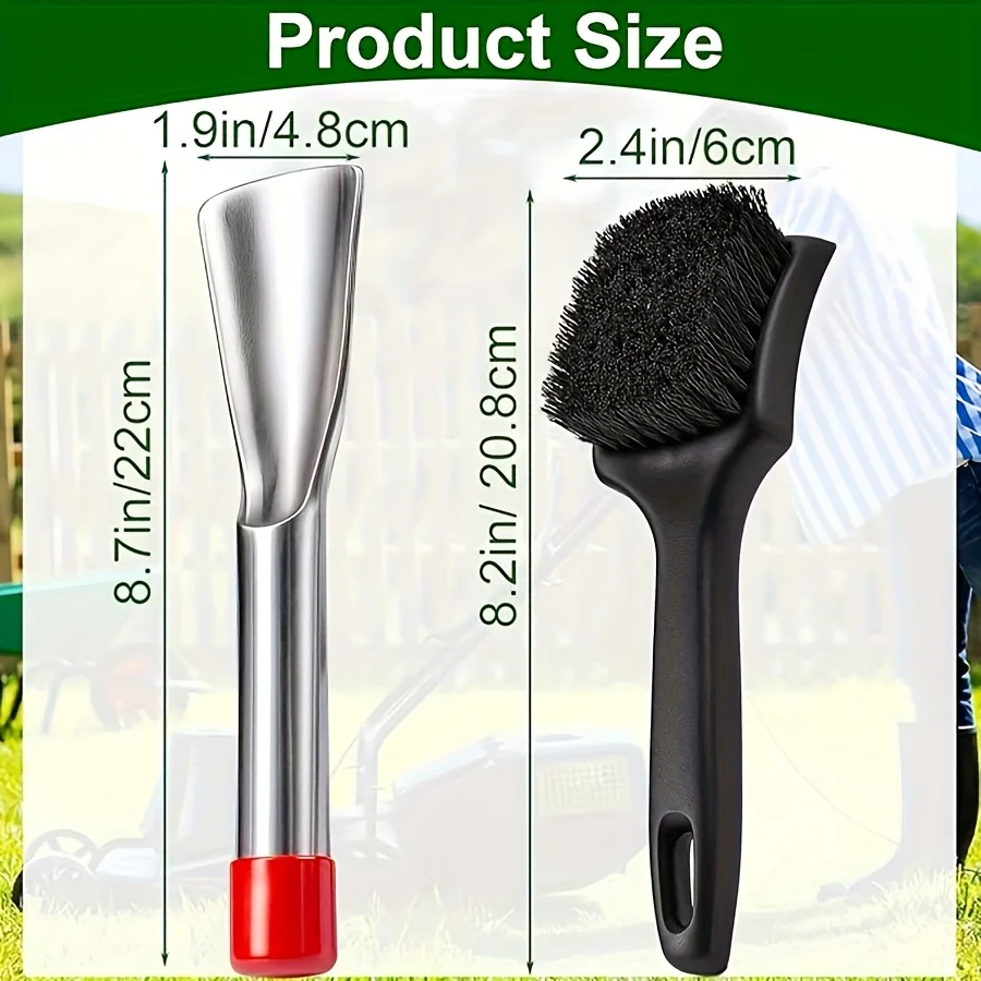قطعتان من سطح جزازة العشب للحديقة متعدد الوظائف، مجموعة فرشاة تنظيف مكشطة
